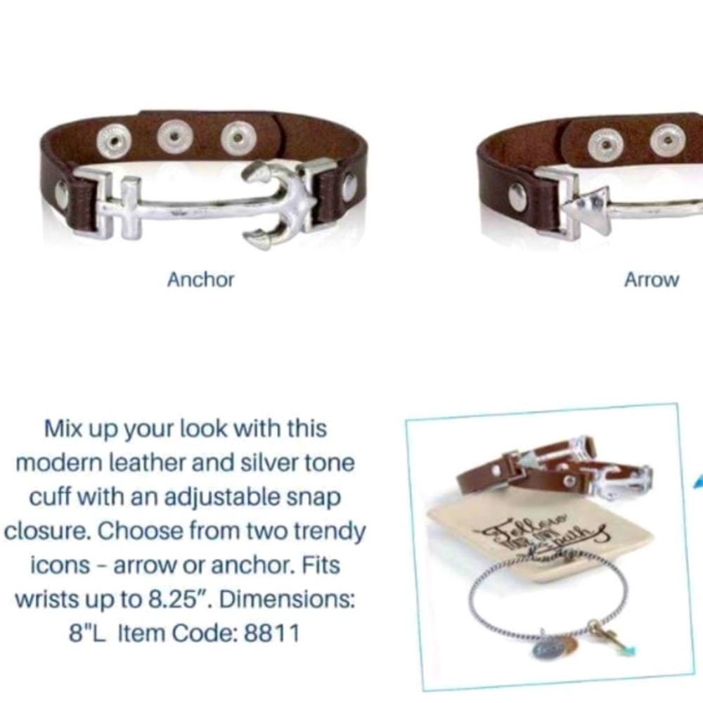 Leather Icon Bracelet Anchor